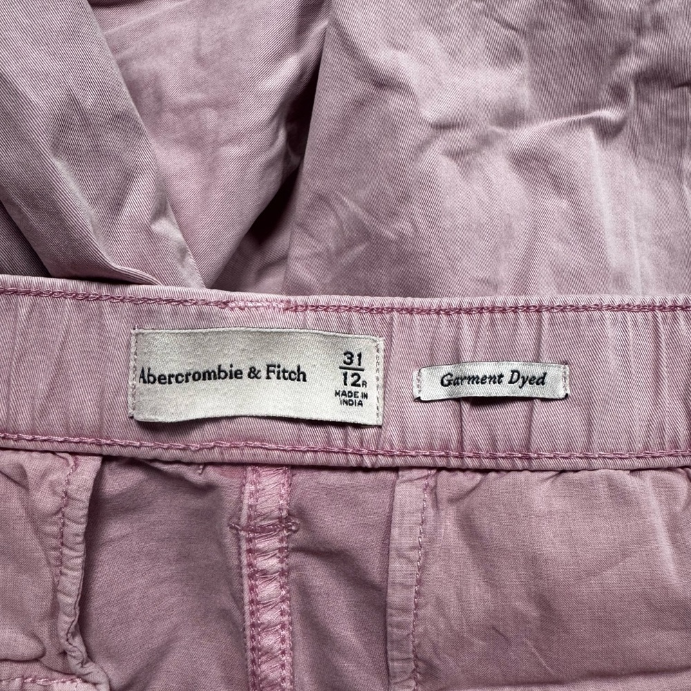 Abercrombie & Fitch Garment Dyed Pink Cargo Pant 31 12R - Picture 5 of 6